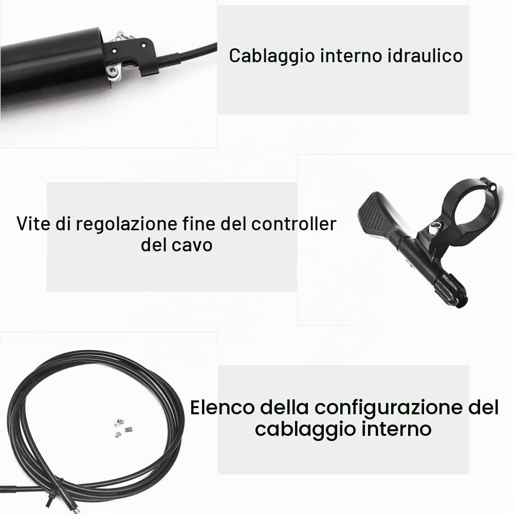 Reggisella Bicicletta,Tubo Sella Telescopico Alluminio con Cavo Controllo Manuale per MTB Bici da Strada BMX (30,9/31,6x395mm/30,9/31,6x345mm)
