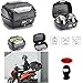 Compatible avec Moto Guzzi Top Case MONOLOCK + Platine + Filet + Dossier GIVI pour 2 Casques INTÉGAUX OU Jet 43 litres Universel pour Motos ET Scooters avec Porte-Bagages ET Insert SUPÉRIEUR Peint