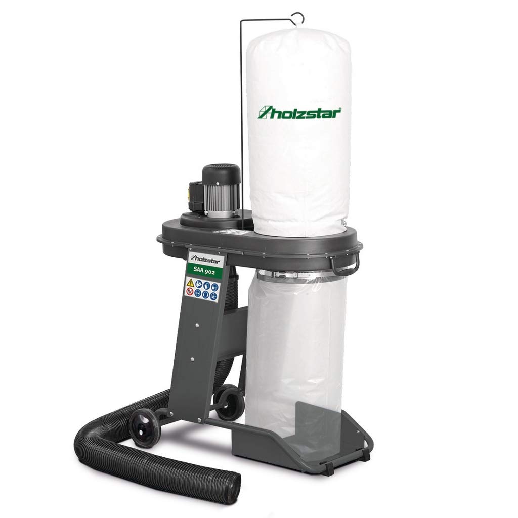 Holzstar SAA902 5923902 - Aspiratori a trucioli (con ventilatore, fissaggio semplice, elevata mobilità, elevata potenza di aspirazione, impianto di aspirazione truciata)