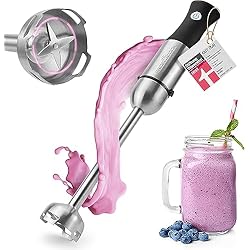 Batidora De Mano Industrial ProfiCook® Batidora de mano de acero inoxidable | 1000 W | Varilla batidora con 4 cuchillas | Batidora de mano de acero inoxidable con mango ergonómico Soft-Touch | Batidora PC SM 1094