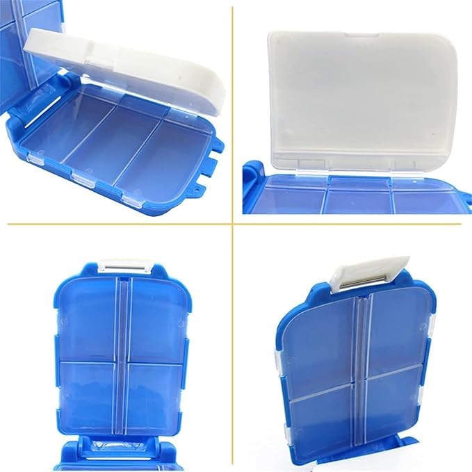 VAJIN Medicine organizer boxes with all categories of pill organizers boxes, pouches, portable and small & large for home and travel, weekly and daily pill storage boxes (8 Part Folca Pill Case) 4