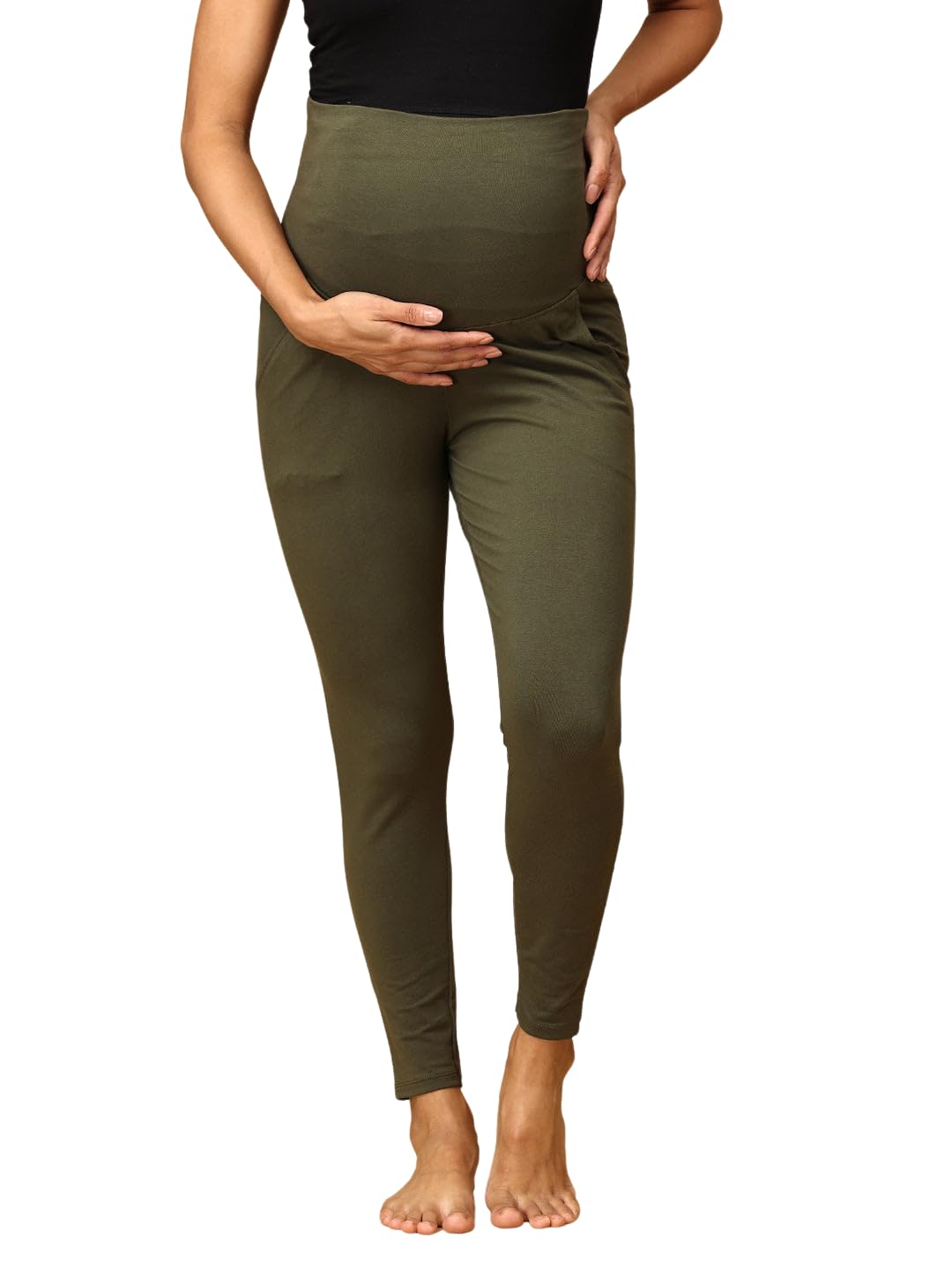 The Mom Store Comfy Maternity Leggings | Comfortable | Soft | Pre and Post Pregnancy | Comfort Stretch Pregnancy Leggings for Women