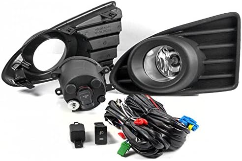 Front Bumper Driving Fog Lights Lamps w/Bulbs+Switch Chrome Compatible with 2012-2015 Scion iQ