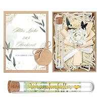 Hochzeitsgeschenke für Brautpaar,Geldgeschenk Hochzeit Inklusive Geschenkbox, Trockenblumen, Reagenzglas, Hochzeitskarte,Hochzeitsgeschenk Geld,Geldgeschenke zur Hochzeit (Hochzeitsgeschenke)
