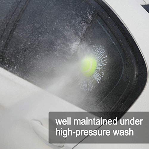 COGEEK 3D Prank Tricky Broken Glass Sticker Car Window Ball Hits Self Adhesive Funny Car Stickers (Football-Yellow)