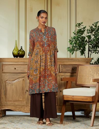 Image of BIBA Women Viscose Straight Printed Kurti