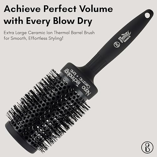 Image of Beaute Secrets Round Brush for Blow Drying - Extra Large Ceramic Ion Thermal Barrel Brush for Precise Styling and Maximum Volume - Lightweight Round Hair Brush for Smooth, Manageable Hair, 53 mm (2 Inch)