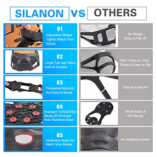 Tungsten Ice Cleats For Shoes And Boots,Snow Cleats For Men Women Kids Non-Slip Crampons Walk Traction Cleats Ice Shoes Grippers For Walking On Snow Ice #TOP6