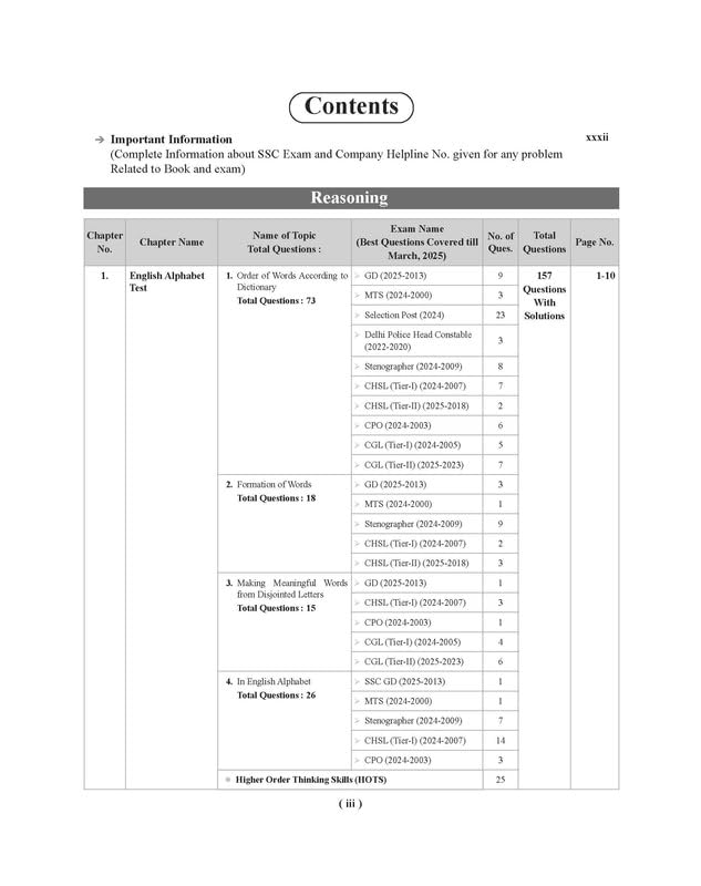 Image of Examcart SSC Reasoning Question bank 2026 | Chapter, Type & Exam-wise Solved Papers with 29 Chapters & 7500+ previous year questions (PYQs) | SSC CGL, CPO, CHSL, MTS, GD, Steno & Other Exams (English)