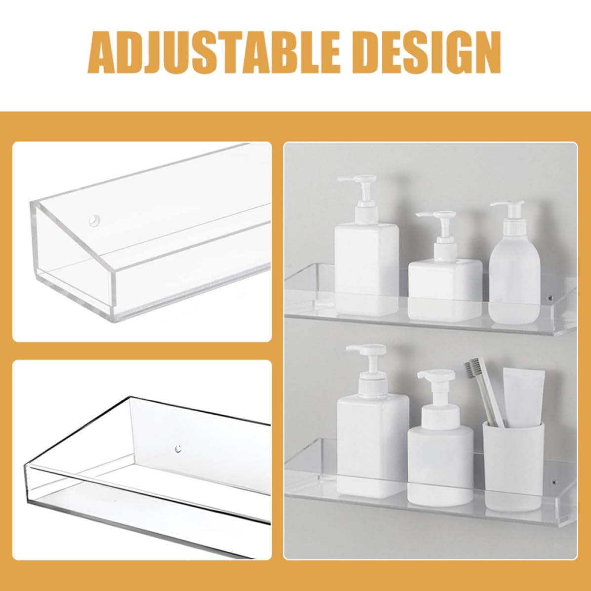 Garneck Estante para Pared de Acrílico para Baño y Salón, Almacenamiento