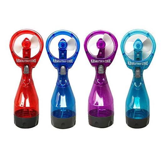 P&F Pack of 4 Water Mist Spray Bottle Fan Portable Handheld Mister Battery Operated- Color Randomly