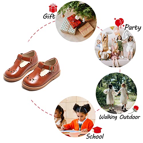 Image of PHIRAMIN Toddler Girl Mary Jane Dress Shoes-Little Girl School Uniform Shoes for Wedding Party