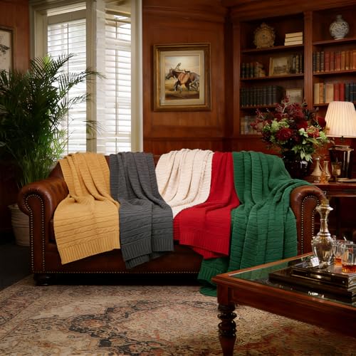 Netbors 100% Pure Cotton Cable Knit Throw Blanket, Ultra Soft Breathable All Seasons Comfy Knitted Lightweighted Washable Blanket for Couch Bed, Farmhouse Home Decor, 60" x 70" Camel by Netbors - Used condition - Image 5