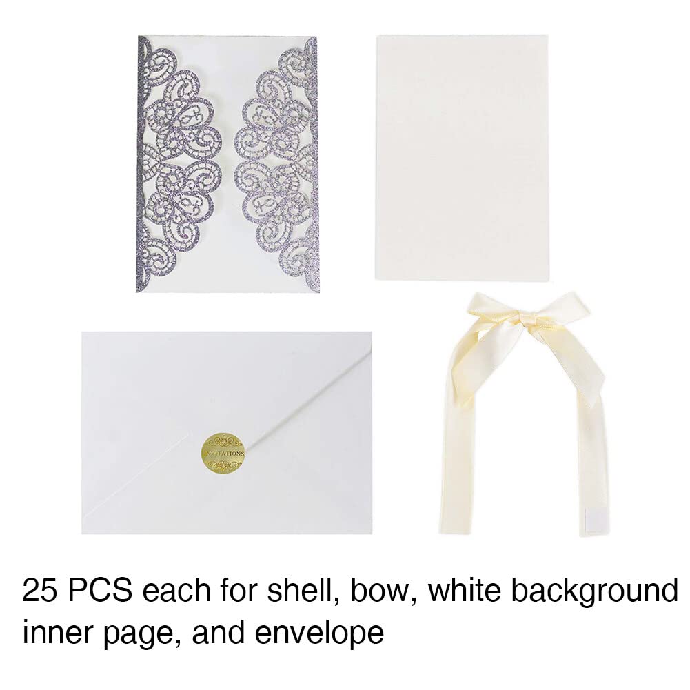 Inviti Taglio Laser Biglietti Invito Nozze 25 Pezzi Design Pizzo