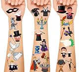 216Pcs Magician Theme Tattoos Temporary Stickers Magic Performance Game Competition Birthday Party Favors Supplies Decorations Tattoos