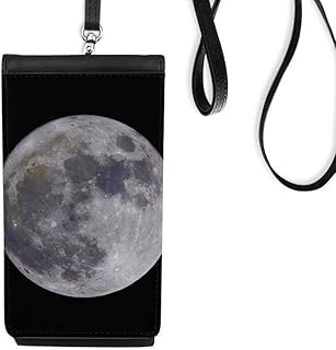 Big Moon Dark Night Sky Art Deco Gift Fashion Phone Wallet Purse Hanging Mobile Pouch Black Pocket