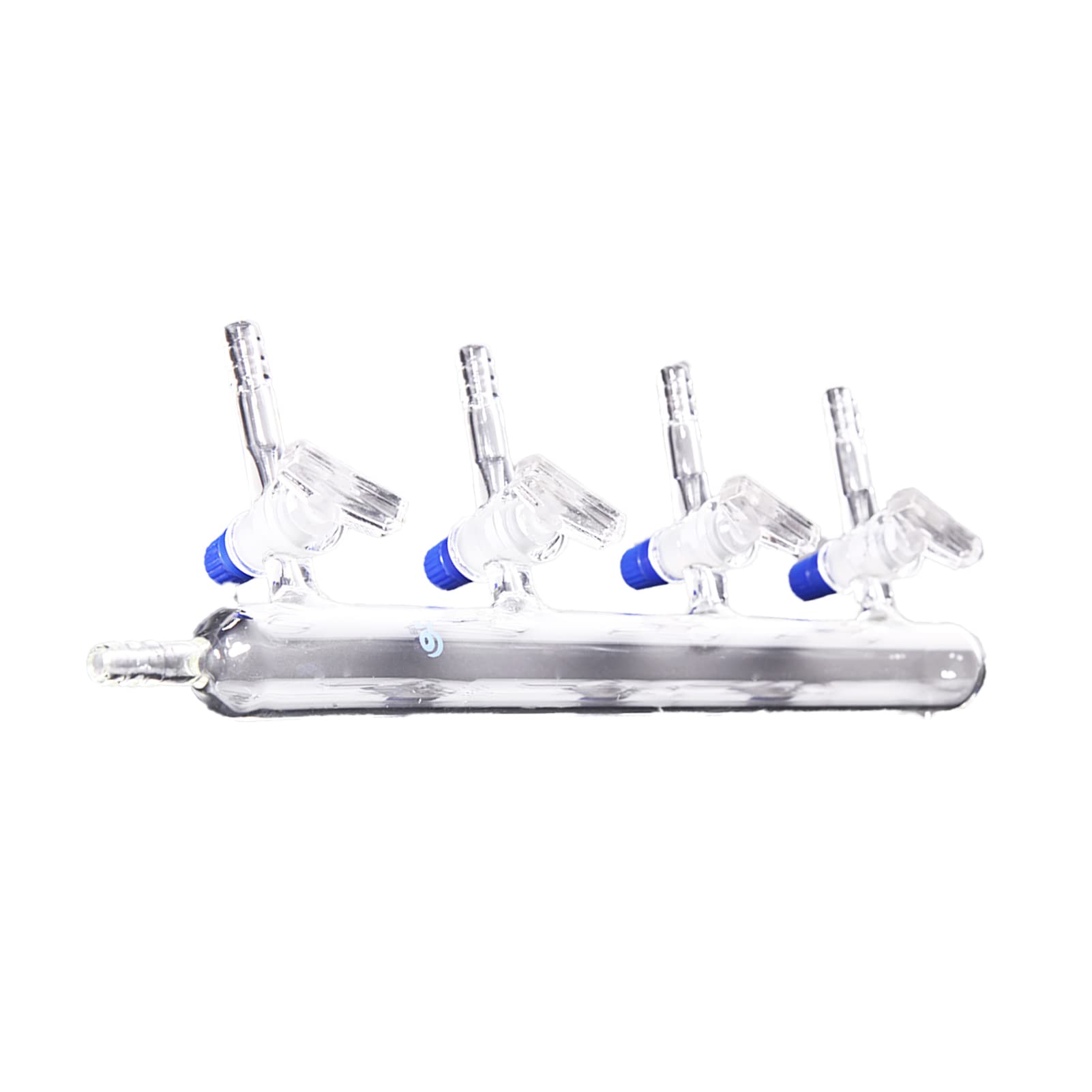 Single Row Lab Glass Manifold Vacuum Glass Gas Distributor Vacuum Gas Distributor Glass Manifold Solid Glass Stopcock (Single Row with 6-Port Solid Glass Stopcock)