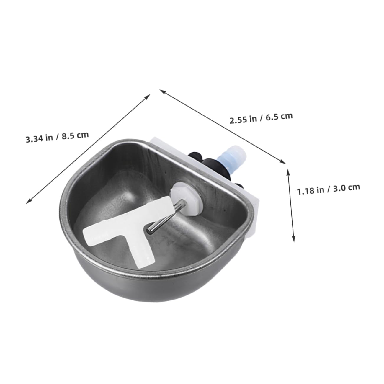 POPETPOP 2Pcs Stainless Steel Rabbit Water Feeder Bowl Automatic Drinker for Small Animals Easy Pet Water Dispenser for Bunnies Continuous Hydration for Rabbit Cages