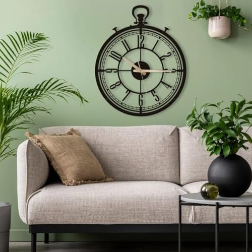 Image of Morden Metal Wall Clock for Living Room, Bedroom, Office, Kitchen, Stylish Wall Clock for Home and Hall, Designer Big Size Modern (DA-229, 40 CM)