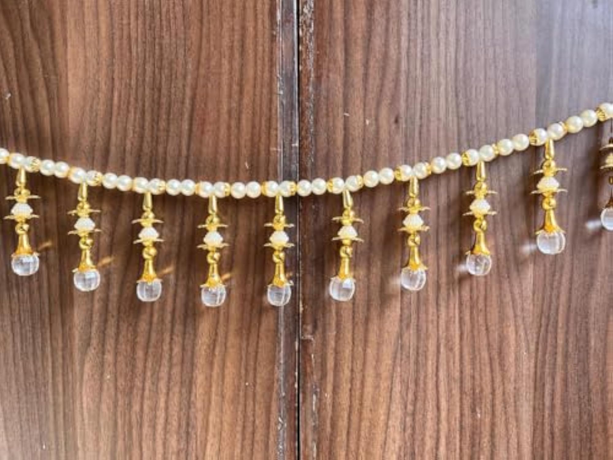 Handmade Crystal Pearl Toran for Main Door