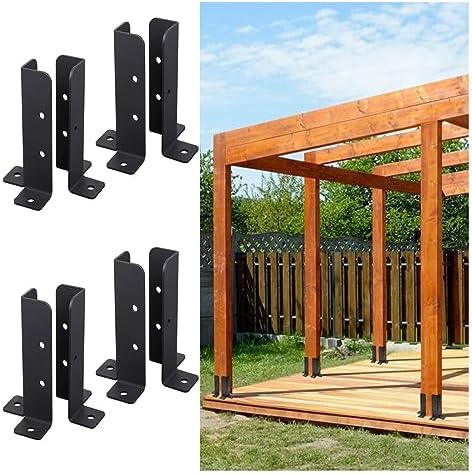 Adjustable Metal Fence Post Holder - Support Base for Mailbox/Railing, Includes Installation Kit, Fits Concrete Anchors - Durable & Easy to Install