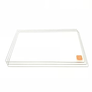 GO-3D PRINT 150mm x 230mm Borosilicate Glass Plate/Bed w/Flat Polished Edge for Flashforge Creator & Makerbot Replicator 3D Printer - 3 Pack