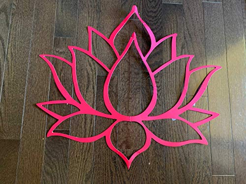 Image of Desi Favors Set of 3 Lotus Cutouts for Wedding | Varalakshmi Vratam Pooja | Indian Housewarming Door Entryway Backdrop Decorations | Handmade Paper Cutout | 27x24.5 Inch (Large) & 14x10 Inch (Small)