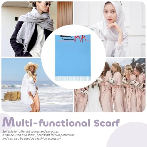 Funny Helicopter Pilot Scarf for Women Soft Winter Scarf Lightweight Fringed Shawl Wraps Long Scarves with Tassels3