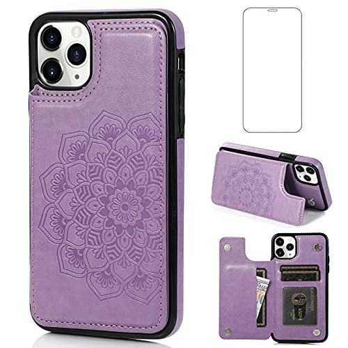 Coque iPhone 11 Pro violette pour ranger une carte bancaire et éviter les rayures