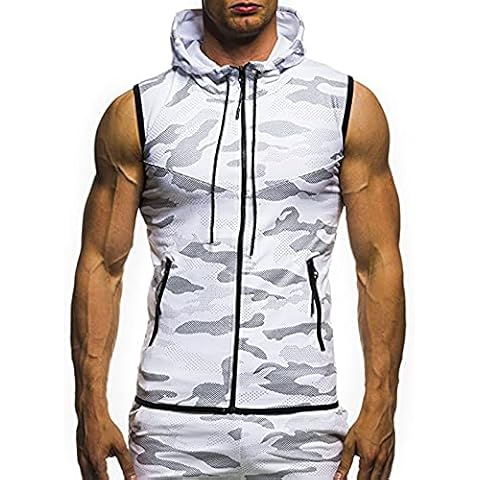 Nuevo 2021 Camisetas de Tirantes Hombre con Capucha y Cremallera Cover