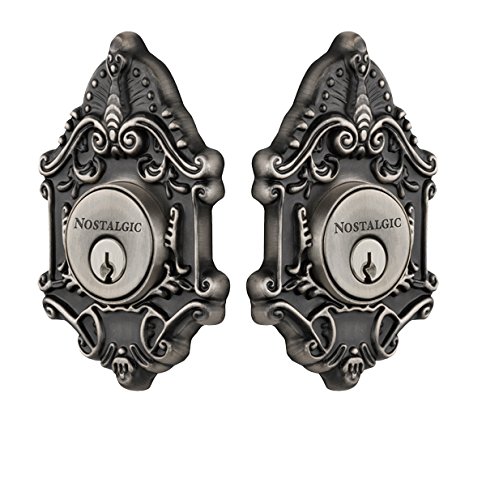 Crazy Deals Nostalgic Warehouse 733017 Victorian Plate Double Cylinder Deadbolt Victorian Door Knob in Antique Pewter, Super Sale š Nostalgic Warehouse 733017 Victorian Plate Double Cylinder Deadbolt Victorian Door Knob in Antique Pewter,