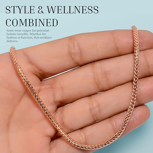 Pure Copper Snake Chain Necklace for Men & Women, Heavy Solid Copper Statement Jewelry Gift, Multiple Lengths (16–26 Inch)4
