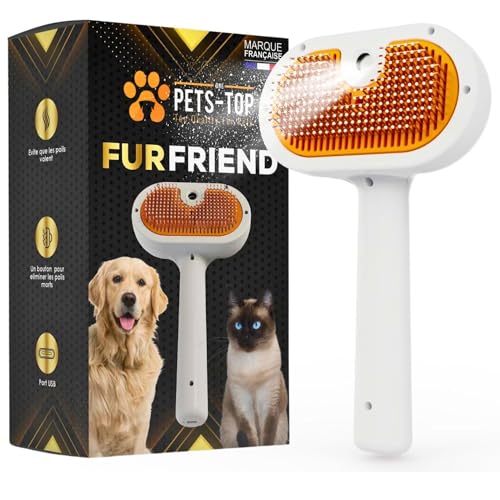One PETS-TOP Spazzola A Vapore per Gatti – Spazzola Per Gatti Cani – Pelo Lungo e Corto – Lisciatura Autopulente – Vapore per Rimuovere Peli Aggrovigliat – Cat Steamy Brush