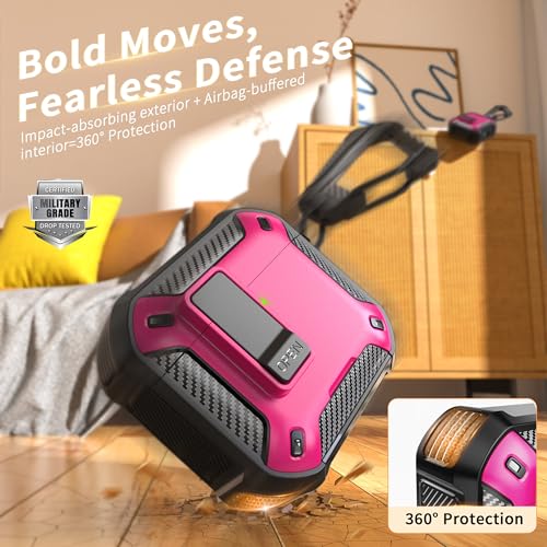 Image of RFUNGUANGO for AirPods 5 /4 Case (2026 /2024) with Lock, Rose Red