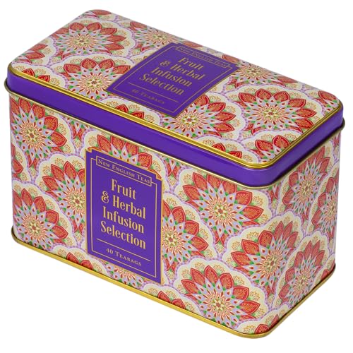 New English Teas Fruit and Herbal Tea in Tin with 40 Teabags - Rosehip & Hibiscus, Peppermint, Chamomile & Black Tea with Lemon & Ginger - Image 6