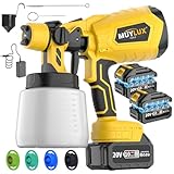 4.0Ah Cordless Paint Sprayer, 800W Electric Spray Gun with 5 Nozzles and 3 Patterns, Paint Spray for House Painting with Battery and Charge, Ideal Tool for All House Scenes, 2 Batteries