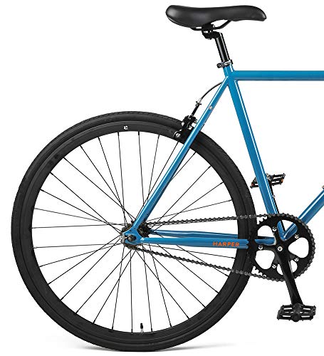 Retrospec Harper Single-Speed Fixed Gear Urban Commuter Bike, 60cm, xl, Atlantic Blue - Thumbnail 2