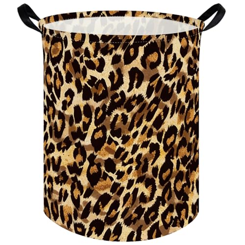 Image of Kids Laundry Basket,Leopard pattern hamper,Nursery Hampers,Waterproof folding Storage Bin with handle,Clothes Organizer Baskets,kid Room Decor(Leopard pattern)