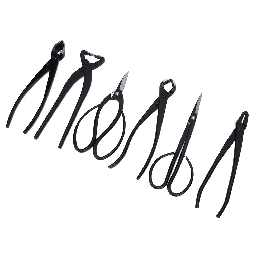 Juego de Herramientas de Corte de Tijeras para Bonsái, Kit de Recorte de Jardín Duradero, Multifuncional, 6 uds. para Jardineros, Acero