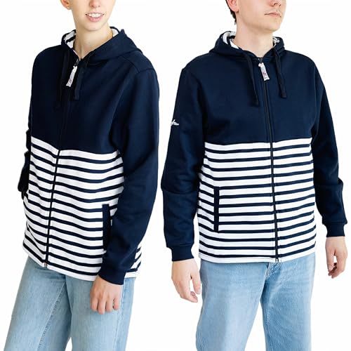Breizh Ocean - Veste Molleton avec capuche BREST, Mixte homme ou femme, coupe droite – XS au 4XL