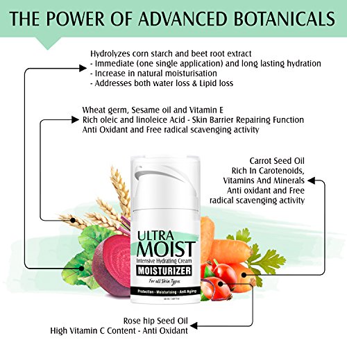 Image of Anti Aging Cream Moisturizer From Ultramoist for Normal, Dry and Sensitive Skin, Natural and Organic - Anti Aging - Moisturizing - Protection | Skin Elasticity, Dark Spot Reduction, Cream