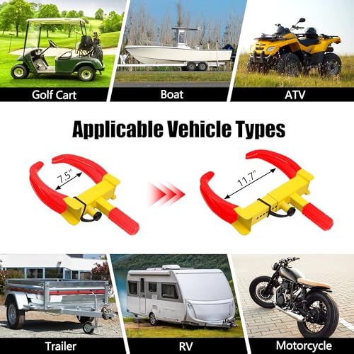 image for KAYCENTOP Wheel Clamp Lock Universal Security Tire Locks Anti Theft Lo