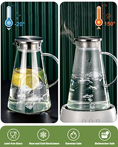 Wasserkaraffe Libwys 2,2L aus Glas mit Deckel