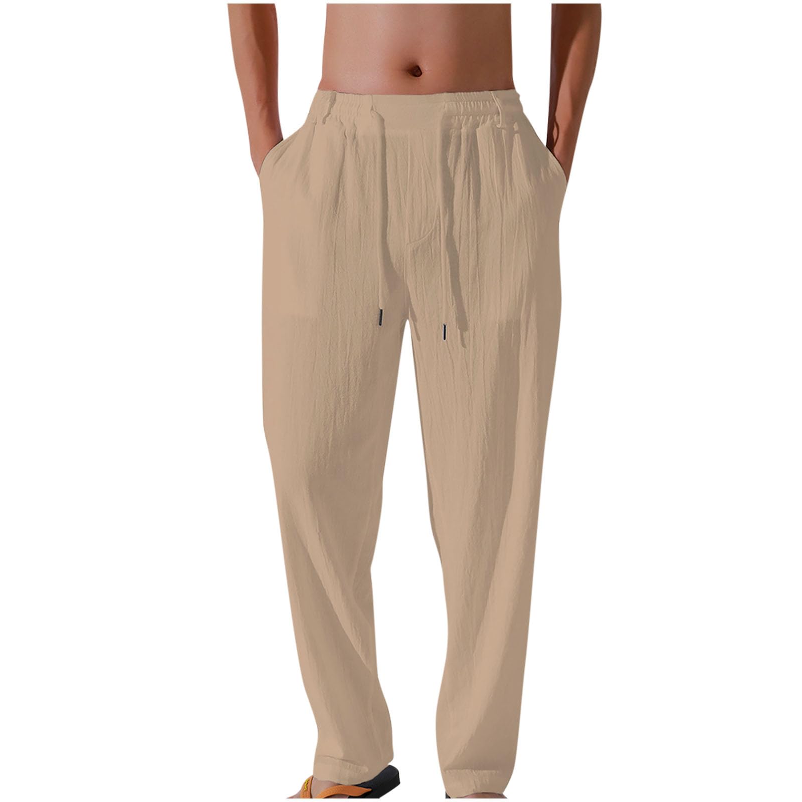 Mens Sweatpants Open Bottom Lounge Pants Lightweight Casual Jogger Pants with Pockets Fashion Baggy Trousers