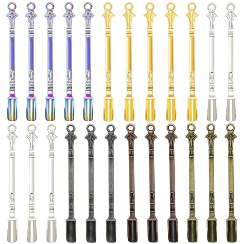 24 PCS Mini Shovel Spoon, Multicolor Tiny Metal Spoons, Portable