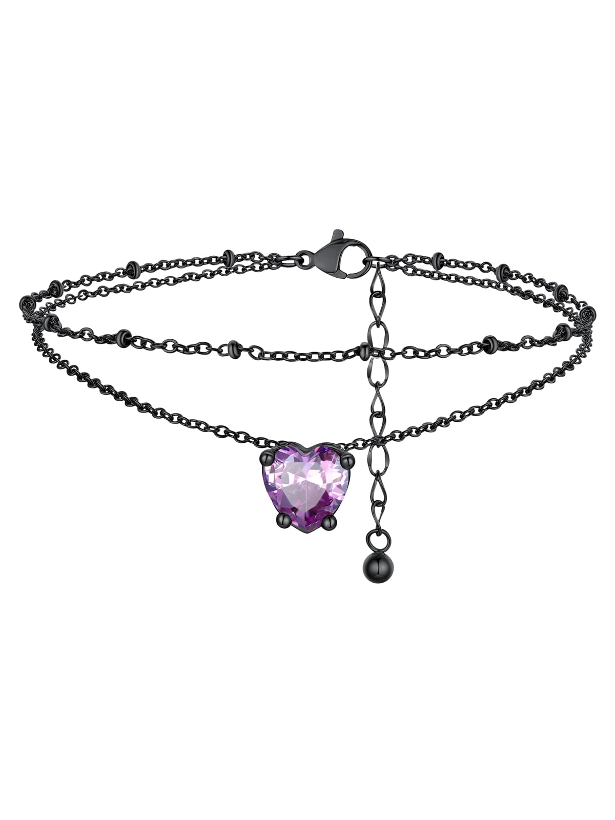FindChic Birthstone Anklets for Women Layered Ankle Bracelets for Women