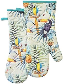 Oven mitts gloves Heavy Fabric 100% Cotton Kitchen Printing Dog Flower Kitchen Chef Waiters Cooking Barbecue BBQ