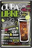 schilderkreis24 - Blechschilder Cocktail Rezept "Cuba Libre" Deko Metallschild Schild für alle Bar Theke oder Pub Besitzer Geschenk zum Geburtstag oder Weihnachten 20x30 cm