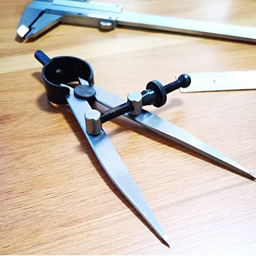 ZLKSKER 4 Inch Professional Leather Compass, Precision Spring Wing Divider/Scriber, Metal Compass for Woodworking, Metalworking