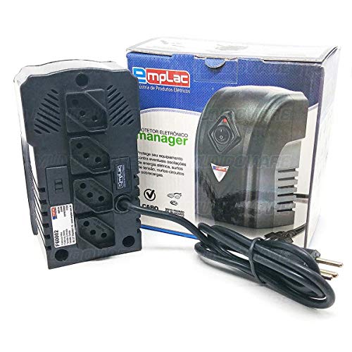 Protetor Eletrônico 500VA 350 watts Bivolt Entrada 110v/220v Saída 110v Manager Emplac F60002